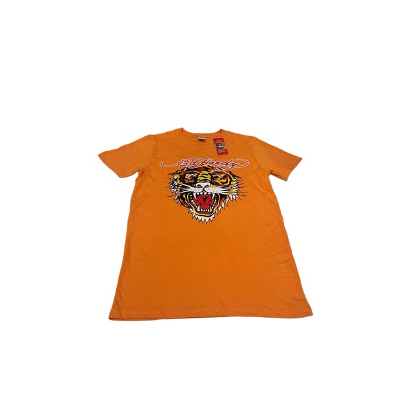Ed Hardy Other - Shirt Ed Hardy Kids T Shirt Tiger Print Orange Color 100 Cotton Size 15/16 NWT